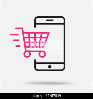Symbol für Online-Verkäufe und Einkaufsübersicht Stock Vektor