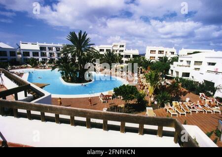 Hotelkomplex Riu Olivia Beach in der Nähe von Corralejo auf der Kanarischen Insel Fuerteventura. [Automatisierte Übersetzung] Stockfoto