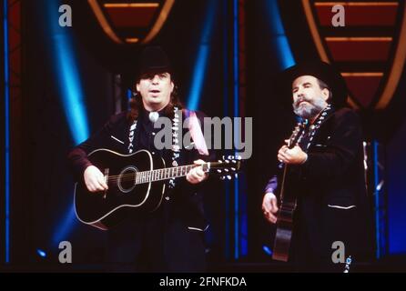 ARD Wunschkonzert, Musiksendung, Deutschland 1991, Gaststar: Bellamy Brothers, amerikanisches Country Duo, Bestehend aus den Brüdern Howard und David Bellamy, Deutschland 1991. Stockfoto