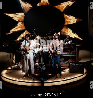 Barclay James Harvest, britische Progressive-Rock Band, bei einem Auftritt, 1983. Barclay James Harvest, British Progressive Rock Group, Performance, 1983. Stockfoto