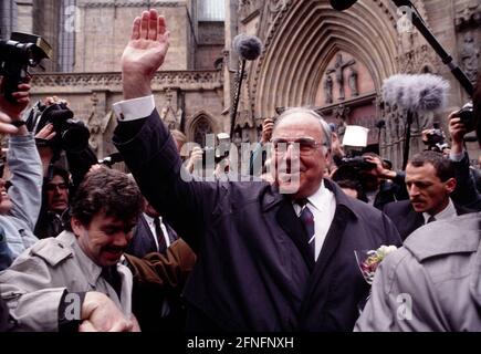 Bundeskanzler Helmut KOHL im April 1991 in Erfurt [automatisiert Übersetzung] Stockfoto