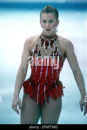 Olympische Winterspiele 1994 in Lillehammer. Frauen-Eiskunstlauf: Tonya Harding (USA). [Automatisierte Übersetzung] Stockfoto