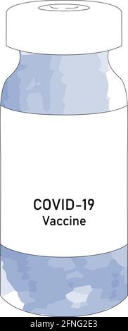 Vektor 3d realistische Flasche COVID-19 Coronavirus Impfstoff Symbol Nahaufnahme isoliert auf weißem Hintergrund. Design-Vorlage Für Medikamentenampoule, Clipart, Mockup. V Stock Vektor