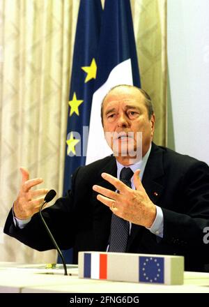 Jacques CHIRAC, Präsident Frankreichs. Frankreich, Paris, 26.02.1999. [Automatisierte Übersetzung] Stockfoto