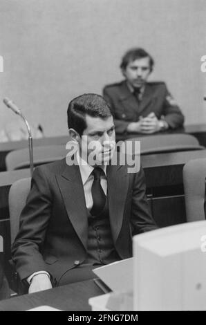 Dieter Zlof im Gerichtssaal als Angeklagter im Entführungsverfahren von Richard Oetker. [Automatisierte Übersetzung] Stockfoto