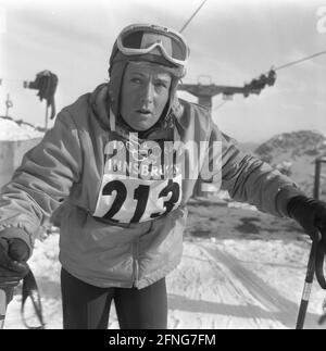 Olympische Winterspiele 1964 in Innsbruck. 28.01.1964. Ein Porträt von Heidi Biebl (Oberstaufen), der Olympiasiegerin von 1960 im Squaw Valley. [Automatisierte Übersetzung] Stockfoto