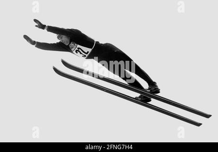 Olympische Winterspiele 1964 in Innsbruck Helmut Recknagel DDR Aktion. [Automatisierte Übersetzung] Stockfoto