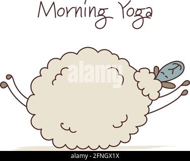 Lustige Schafe tun Yoga, Skizze für Ihr Design Stock Vektor