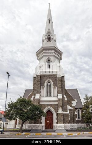 BEAUFORT WEST, SÜDAFRIKA - 2. APRIL 2021: Die historische reformierte holländische Kirche, in Beaufort West im westlichen Kap Karoo Stockfoto