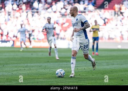 Kopenhagen, Dänemark. Mai 2021. Nicolai Boilesen (20) vom FC Kopenhagen beim 3F Superliga-Spiel zwischen dem FC Kopenhagen und Brondby IF im Parkenstadion in Kopenhagen, Dänemark. (Foto: Gonzales Photo/Alamy Live News Stockfoto