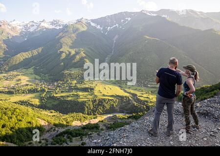 Wandern in der Republik Georgien Stockfoto