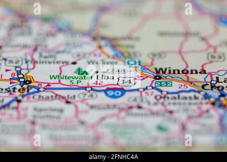 Elba Minnesota USA auf einer Geografie-Karte oder Straße angezeigt Karte Stockfoto