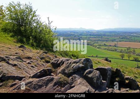 Blick von Haughmond Hill, Shropshire Stockfoto