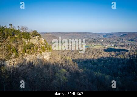 Malerische Luftaufnahme der Pinnacles und der Landschaft in der Nähe von Berea, Kentucky Stockfoto