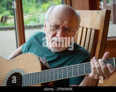 Folksänger Peter Yarrow der 1960er-Jahre Folk-gruppe Peter Paul und Maria. Stockfoto