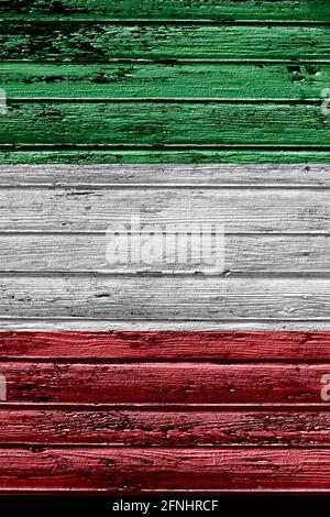 Flagge von Italien bemalt auf Holzrahmen Stockfoto