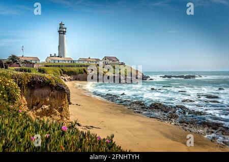 Der Pigeon Point Lighthouse an der Küste Kaliforniens Stockfoto