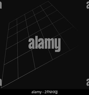 Drahtgitter, Gitter, Gitter und Gitter verschwinden, schrumpfen im 3D-Raum. Abstraktes Gitter, Gitter in Perspektive. Kariertes räumliches Quadrate-Muster, tex Stock Vektor