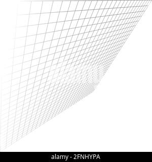 Drahtgitter, Gitter, Gitter und Gitter verschwinden, schrumpfen im 3D-Raum. Abstraktes Gitter, Gitter in Perspektive. Kariertes räumliches Quadrate-Muster, tex Stock Vektor