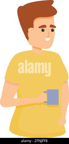 Kollege mit Kaffeetasse-Symbol. Cartoon von Kollegen mit Kaffee Tasse Vektor-Symbol für Web-Design isoliert auf weißem Hintergrund Stock Vektor