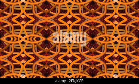 Orangefarbener abstrakter Hintergrund. Abstraktes nahtloses Muster für Tapete, Hintergrund, Banner, Vorlage, Illustration, Stoff und andere Designs. Malen. Braun. Stockfoto