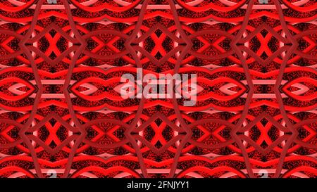 Roter abstrakter Hintergrund. Abstraktes nahtloses Muster für Tapete, Hintergrund, Banner, Vorlage, Illustration, Stoff und andere Designs. Malen. Weiß. Stockfoto
