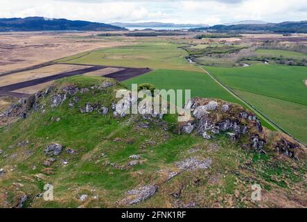 Luftaufnahme Dunadd Fort, Kilmartin Glen, Argyll, Schottland. Stockfoto