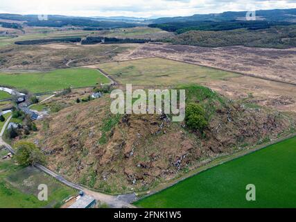 Luftaufnahme Dunadd Fort, Kilmartin Glen, Argyll, Schottland. Stockfoto