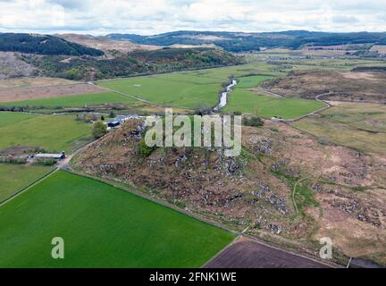 Luftaufnahme Dunadd Fort, Kilmartin Glen, Argyll, Schottland. Stockfoto