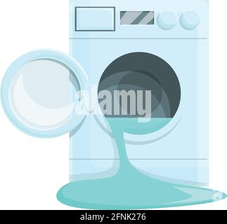 Symbol für kaputtes Wasser in der Waschmaschine. Cartoon von Wasser gebrochen Waschmaschine Vektor-Symbol für Web-Design isoliert auf weißem Hintergrund Stock Vektor