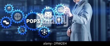 Pop3 Protokoll. IT-Technologie Internet-Konzept. Stockfoto