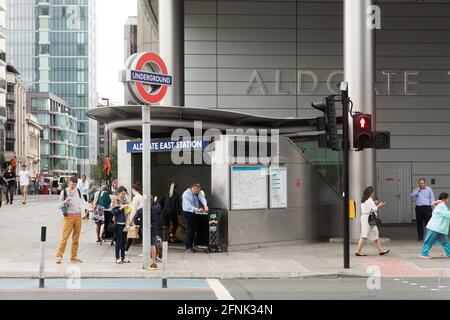 Aldgate Tower und aldgate East U-Bahnstation, london, england Stockfoto
