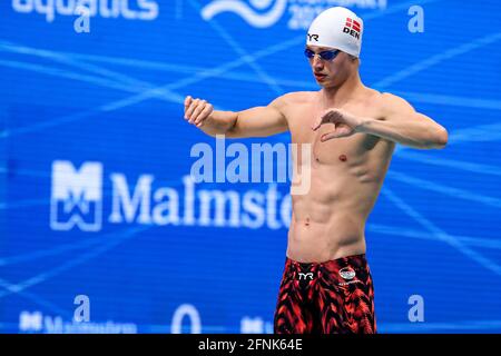 BUDAPEST, UNGARN - 17. MAI: Mikkel Gadgaard aus Dänemark tritt beim Men 400m Freestyle Preliminary während der LEN European Aquatics Championships Schwimmen in der Duna Arena am 17. Mai 2021 in Budapest, Ungarn an (Foto von Marcel ter Bals/Orange Picics) Credit: Orange Pics BV/Alamy Live News Stockfoto