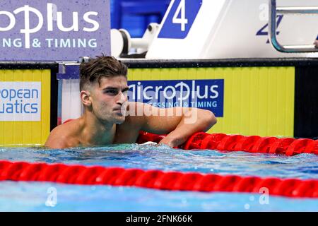 BUDAPEST, UNGARN - 17. MAI: Dimitrios Markos aus Griechenland tritt beim Men 400m Freestyle Preliminary während der LEN European Aquatics Championships Schwimmen in der Duna Arena am 17. Mai 2021 in Budapest, Ungarn an (Foto von Marcel ter Bals/Orange Picics) Credit: Orange Pics BV/Alamy Live News Stockfoto