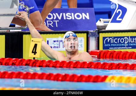 BUDAPEST, UNGARN - 17. MAI: Mikkel Gadgaard aus Dänemark tritt beim Men 400m Freestyle Preliminary während der LEN European Aquatics Championships Schwimmen in der Duna Arena am 17. Mai 2021 in Budapest, Ungarn an (Foto von Marcel ter Bals/Orange Picics) Credit: Orange Pics BV/Alamy Live News Stockfoto