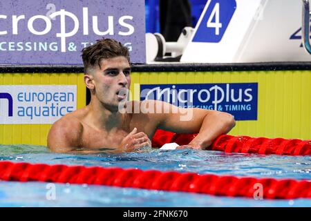 BUDAPEST, UNGARN - 17. MAI: Dimitrios Markos aus Griechenland tritt beim Men 400m Freestyle Preliminary während der LEN European Aquatics Championships Schwimmen in der Duna Arena am 17. Mai 2021 in Budapest, Ungarn an (Foto von Marcel ter Bals/Orange Picics) Credit: Orange Pics BV/Alamy Live News Stockfoto