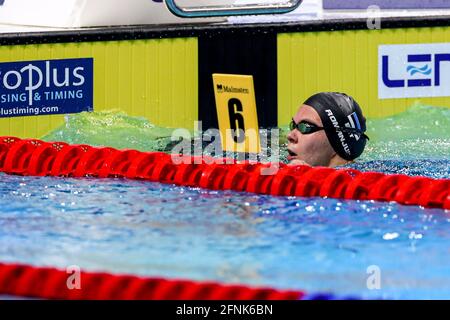 Budapest, Ungarn. Mai 2021. BUDAPEST, UNGARN - 17. MAI: Maria Romanjuk aus Estland tritt beim Frauen-50m-Freistil-Preliminary während der len-Europameisterschaft im Schwimmen in der Duna Arena am 17. Mai 2021 in Budapest, Ungarn an (Foto von Marcel ter Bals/Orange Picics) Kredit: Orange Pics BV/Alamy Live News Kredit: Orange Pics BV/Alamy Live News Stockfoto