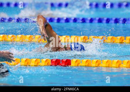 Budapest, Ungarn. Mai 2021. BUDAPEST, UNGARN - 17. MAI: Gabriele Detti aus Italien tritt beim Men 400m Freestyle Preliminary während der len Schwimmeuropameisterschaft in der Duna Arena am 17. Mai 2021 in Budapest, Ungarn an (Foto von Marcel ter Bals/Orange Picics) Kredit: Orange Pics BV/Alamy Live News Kredit: Orange Pics BV/Alamy Live News Stockfoto