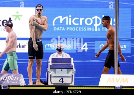 Budapest, Ungarn. Mai 2021. BUDAPEST, UNGARN - 17. MAI: Arno Kamminga aus den Niederlanden beim Men 100m Breaststroke Preliminary während der len-Europameisterschaft im Schwimmsport in der Duna Arena am 17. Mai 2021 in Budapest, Ungarn (Foto von Marcel ter Bals/Orange Picics) Credit: Orange Pics BV/Alamy Live News Credit: Orange Pics BV/Alamy Live News Stockfoto