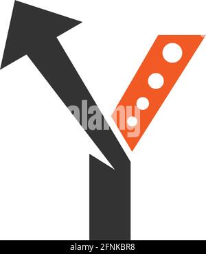 Buchstabe Y-Logo mit Pfeil Symbol Design Vektor-Vorlage Stock Vektor