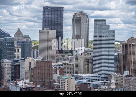 Pittsburgh, Pennsylvania: 12. Mai 2021- Skyline-Ansicht von Pittsburgh Stockfoto