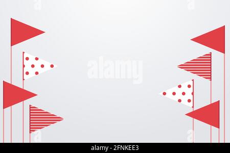 Papierfahnen Vektorgrafik in flachem Design Stock Vektor