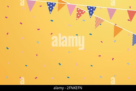 Girlande Flaggen Vektor-Illustration in flachem Design Stock Vektor