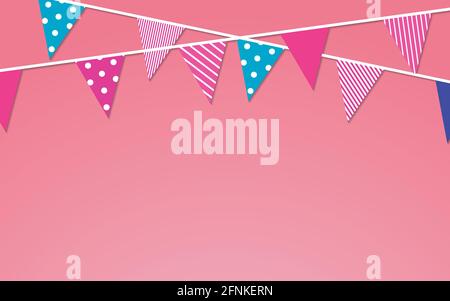 Papierfahnen Vektorgrafik mit Kopierfläche im Flaggendesign Stock Vektor