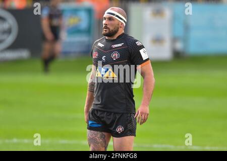 Castleford, Großbritannien. Mai 2021. George Griffin (15) von Castleford Tigers während des Spiels in Castleford, Vereinigtes Königreich am 5/17/2021. (Foto von Richard Long/News Images/Sipa USA) Quelle: SIPA USA/Alamy Live News Stockfoto