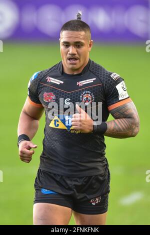 Castleford, Großbritannien. Mai 2021. Peter Mata'utia (3) von Castleford Tigers während des Spiels in Castleford, Großbritannien am 5/17/2021. (Foto von Richard Long/News Images/Sipa USA) Quelle: SIPA USA/Alamy Live News Stockfoto