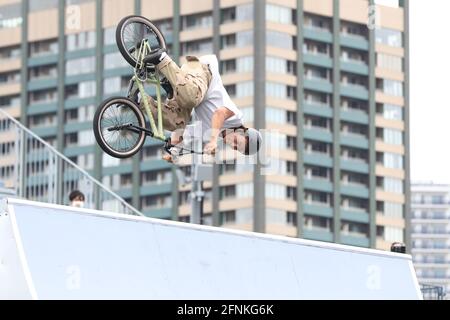 Tokio, Japan. Mai 2021. Haruhiko OWA, 17. MAI 2021 Radfahren - BMX : READY STEADY TOKYO BMX Freestyle im Ariake Urban Sports Park in Tokyo, Japan. Quelle: AFLO SPORT/Alamy Live News Stockfoto