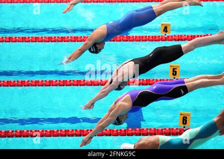 Femke Heemskerk (NED) und Ranomi Kromowidjojo (NED) in Serie 50 Meter freiem Stil während der Len-Europameisterschaft im Wassersportsamen am 17. Mai 2021 in der Duna Arena in Budapest, Ungarn Credit: SCS/Soenar Chamid/AFLO/Alamy Live News Stockfoto