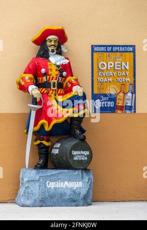 Werbung Statue für Captain Morgan Spiced Rum - Pembroke Pines, Florida, USA Stockfoto