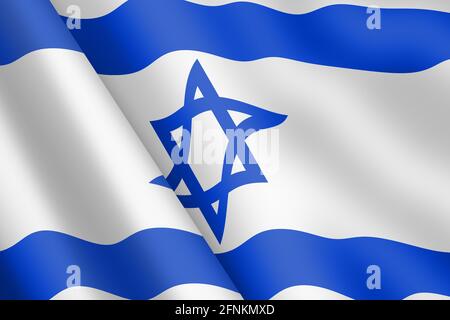 Israel winkende Flagge 3d-Illustration Wind Welligkeit Stockfoto